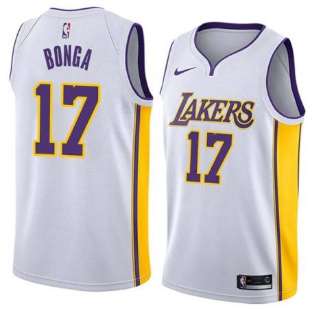 White2 Isaac Bonga Lakers #17 Twill Basketball Jersey FREE SHIPPING