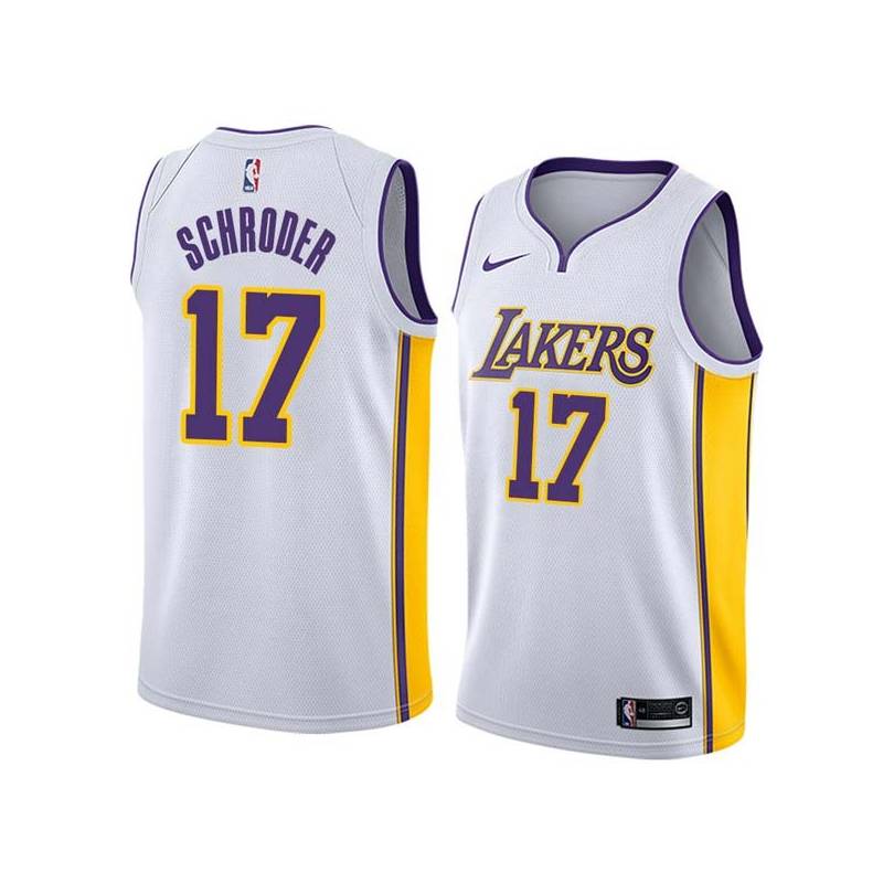 White2 Dennis Schroder Lakers #17 Twill Basketball Jersey FREE SHIPPING