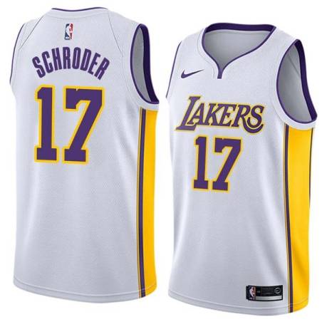 White2 Dennis Schroder Lakers #17 Twill Basketball Jersey FREE SHIPPING