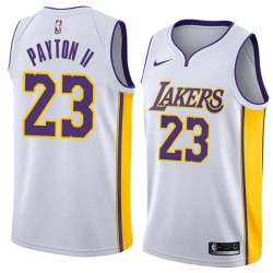 White2 Gary Payton II Lakers #23 Twill Basketball Jersey FREE SHIPPING