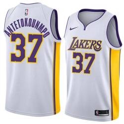 White2 Kostas Antetokounmpo Lakers #37 Twill Basketball Jersey FREE SHIPPING