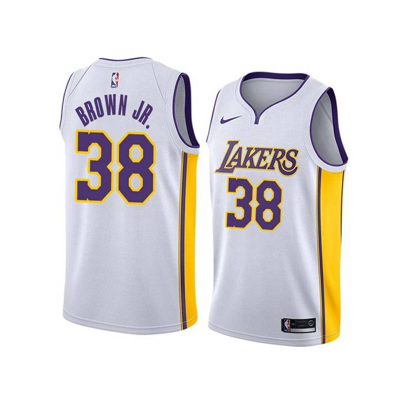 White2 Chaundee Brown Jr. Lakers #38 Twill Basketball Jersey FREE SHIPPING