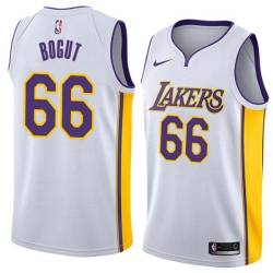 White2 Andrew Bogut Lakers #66 Twill Basketball Jersey FREE SHIPPING