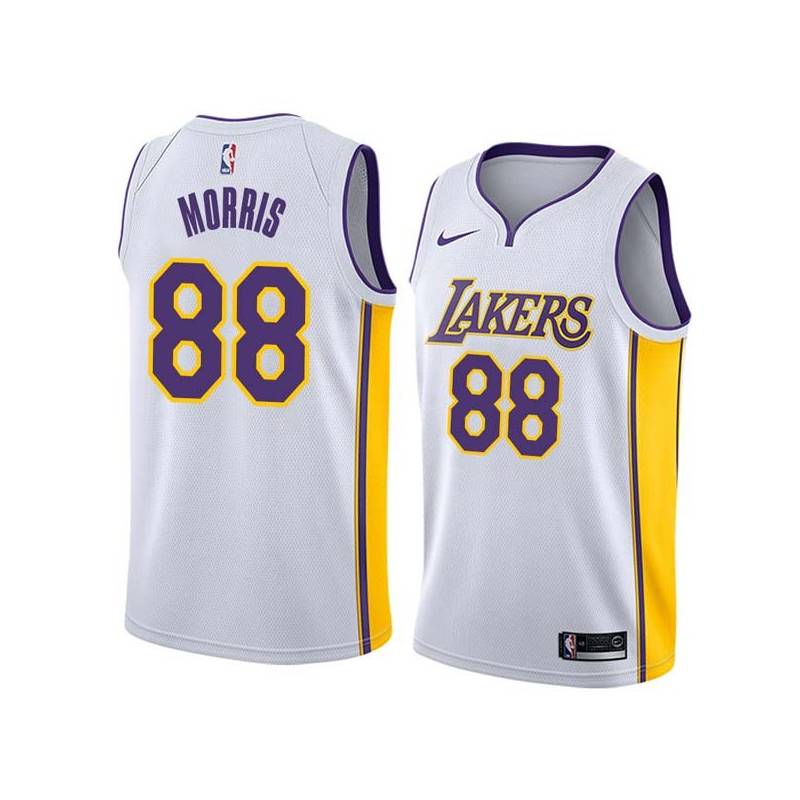 White2 Markieff Morris Lakers #88 Twill Basketball Jersey FREE SHIPPING