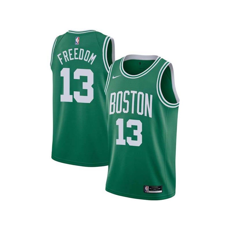 Green Enes Freedom Celtics #13 Twill Basketball Jersey FREE SHIPPING