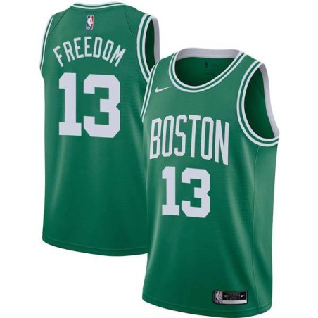 Green Enes Freedom Celtics #13 Twill Basketball Jersey FREE SHIPPING