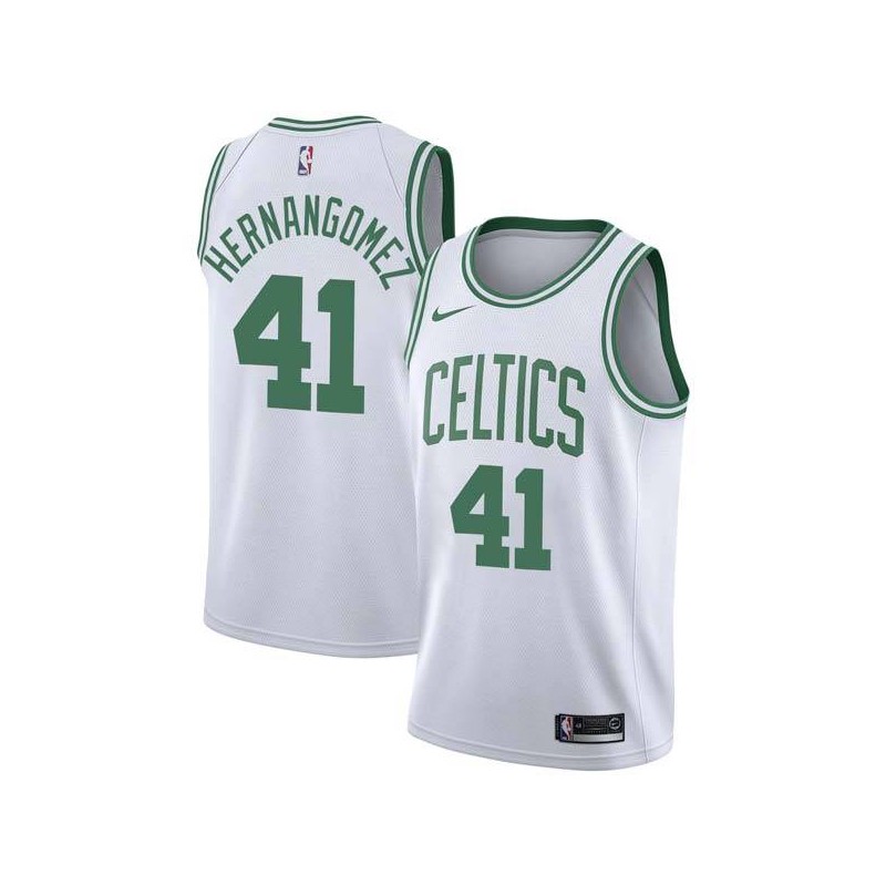 White Juancho Hernangomez Celtics #41 Twill Basketball Jersey FREE SHIPPING