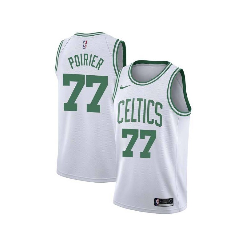 White Vincent Poirier Celtics #77 Twill Basketball Jersey FREE SHIPPING