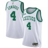 White Classic Carsen Edwards Celtics #4 Twill Basketball Jersey FREE SHIPPING