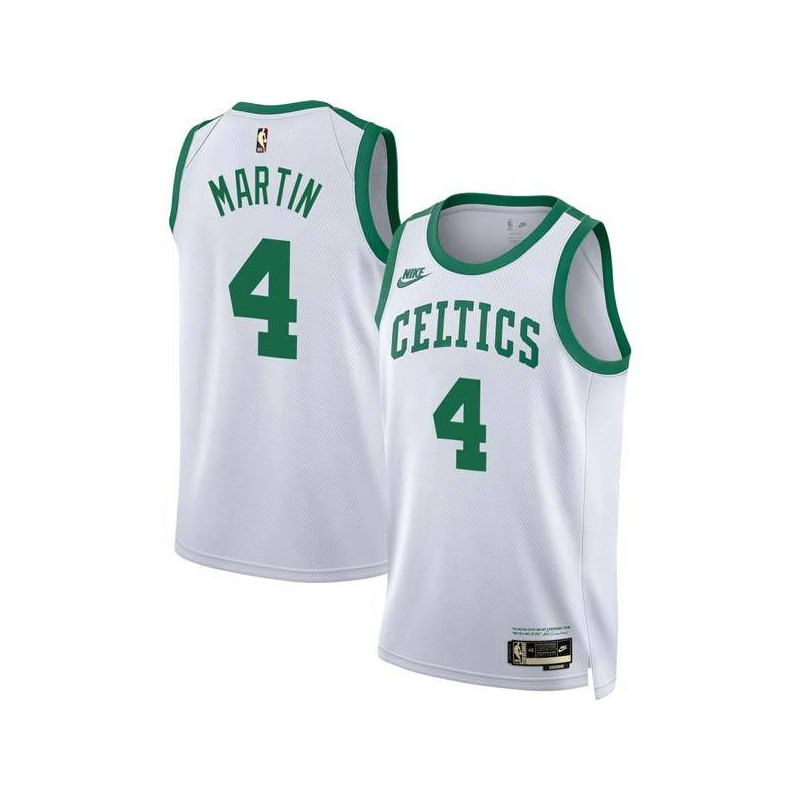 White Classic Kelan Martin Celtics #4 Twill Basketball Jersey FREE SHIPPING