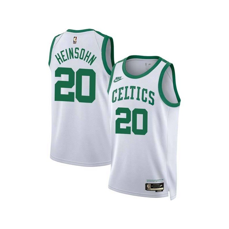 White Classic Tom Heinsohn Celtics #20 Twill Basketball Jersey FREE SHIPPING
