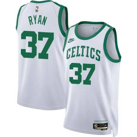 White Classic Matt Ryan Celtics #37 Twill Basketball Jersey FREE SHIPPING
