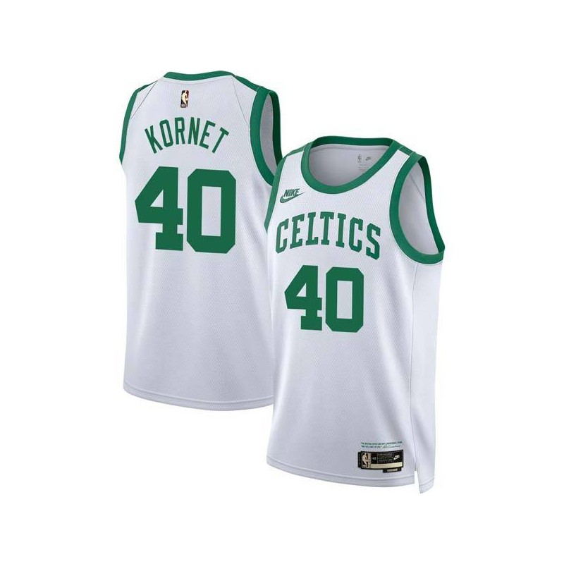 White Classic Luke Kornet Celtics #40 Twill Basketball Jersey FREE SHIPPING