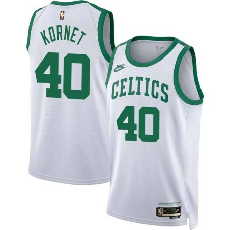 White Classic Luke Kornet Celtics #40 Twill Basketball Jersey FREE SHIPPING