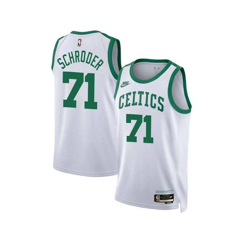 White Classic Dennis Schroder Celtics #71 Twill Basketball Jersey FREE SHIPPING