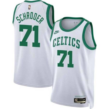 White Classic Dennis Schroder Celtics #71 Twill Basketball Jersey FREE SHIPPING