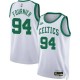 White Classic Evan Fournier Celtics #94 Twill Basketball Jersey FREE SHIPPING