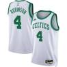 White Classic Larry Robinson Twill Basketball Jersey -Celtics #4 Robinson Twill Jerseys, FREE SHIPPING