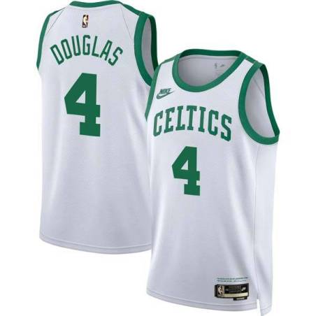 White Classic Sherman Douglas Twill Basketball Jersey -Celtics #4 Douglas Twill Jerseys, FREE SHIPPING