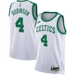 White Classic Nate Robinson Twill Basketball Jersey -Celtics #4 Robinson Twill Jerseys, FREE SHIPPING