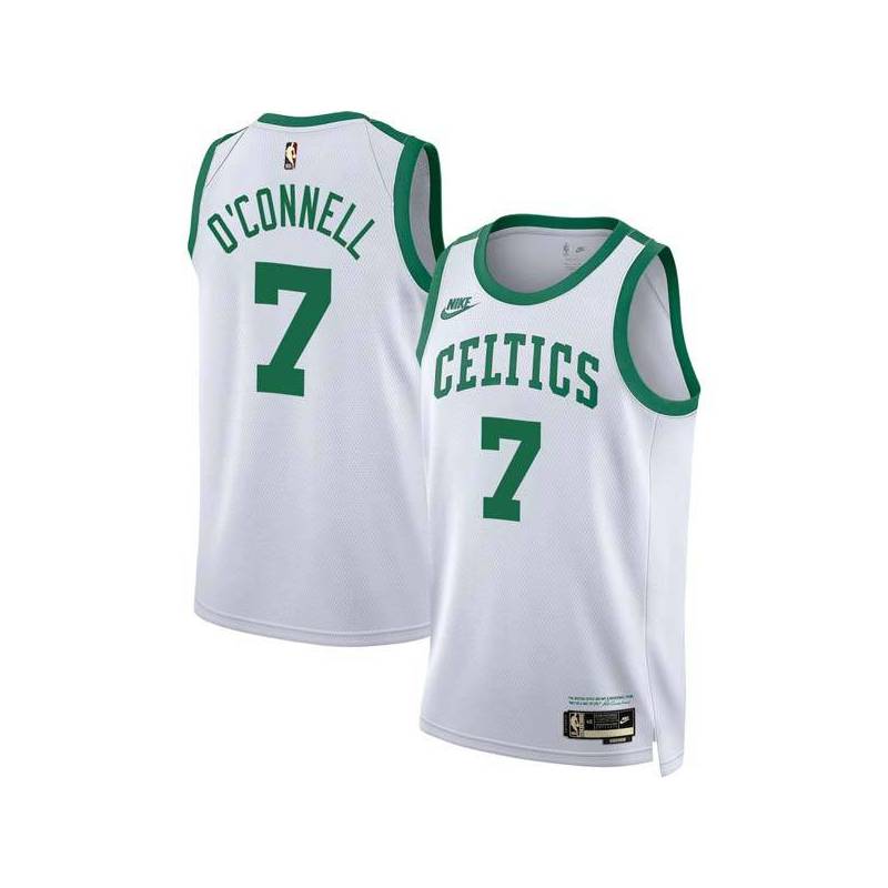 White Classic Dermie O'Connell Twill Basketball Jersey -Celtics #7 O'Connell Twill Jerseys, FREE SHIPPING