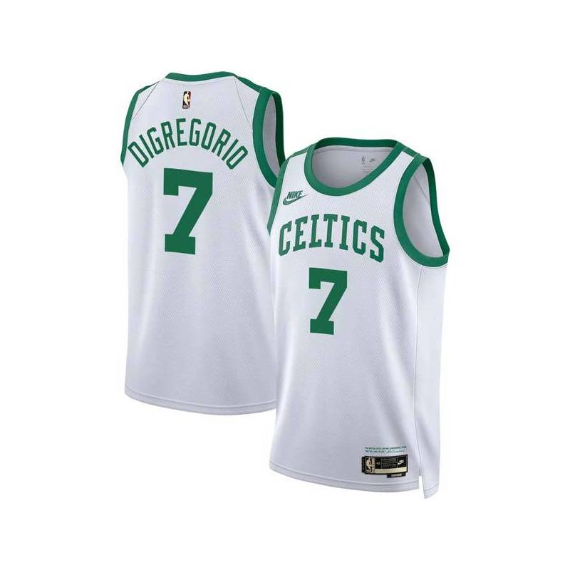 White Classic Ernie DiGregorio Twill Basketball Jersey -Celtics #7 DiGregorio Twill Jerseys, FREE SHIPPING