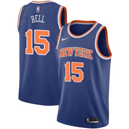Blue Whitey Bell Twill Basketball Jersey -Knicks #15 Bell Twill Jerseys, FREE SHIPPING