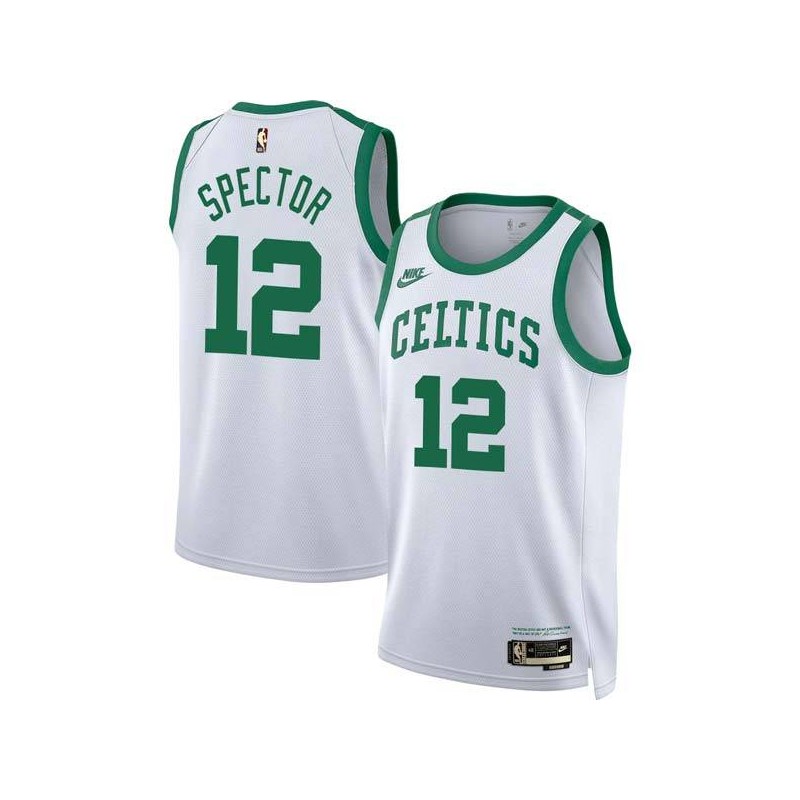 White Classic Art Spector Twill Basketball Jersey -Celtics #12 Spector Twill Jerseys, FREE SHIPPING