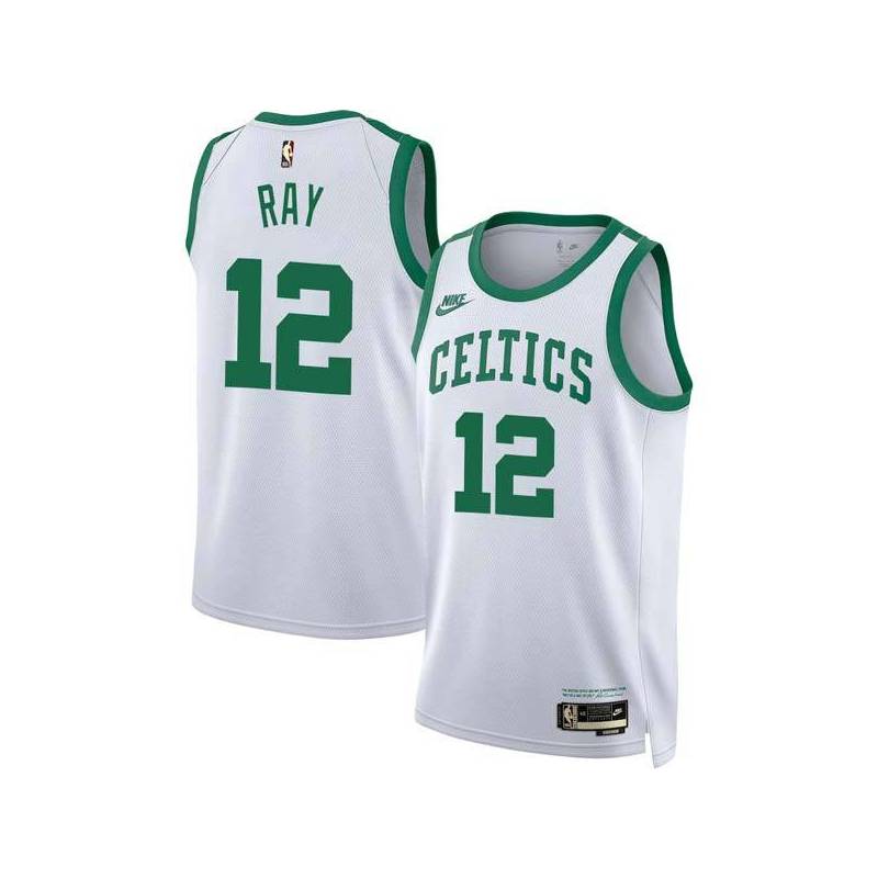 White Classic Allan Ray Twill Basketball Jersey -Celtics #12 Ray Twill Jerseys, FREE SHIPPING