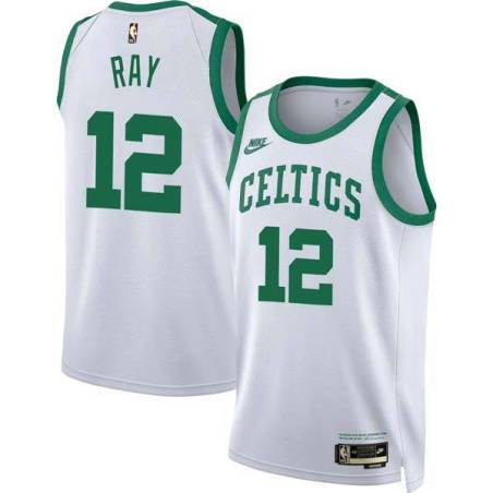 White Classic Allan Ray Twill Basketball Jersey -Celtics #12 Ray Twill Jerseys, FREE SHIPPING