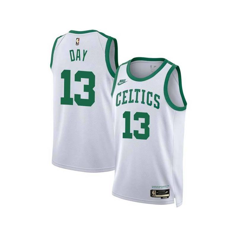 White Classic Todd Day Twill Basketball Jersey -Celtics #13 Day Twill Jerseys, FREE SHIPPING