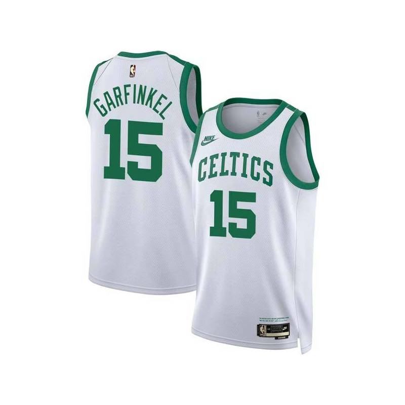 White Classic Jack Garfinkel Twill Basketball Jersey -Celtics #15 Garfinkel Twill Jerseys, FREE SHIPPING