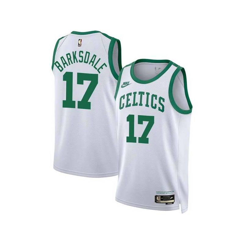 White Classic Don Barksdale Twill Basketball Jersey -Celtics #17 Barksdale Twill Jerseys, FREE SHIPPING