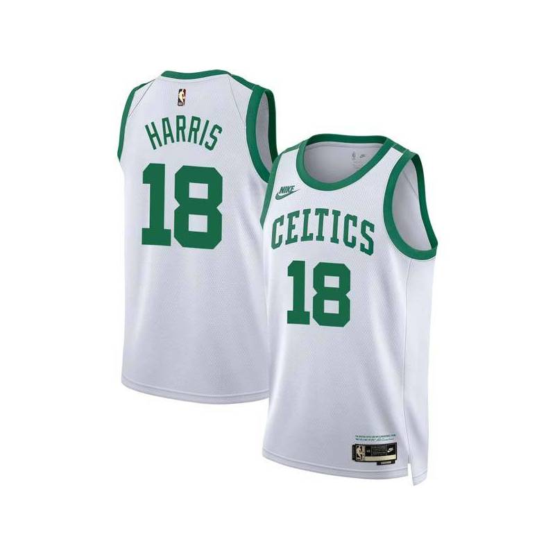 White Classic Bob Harris Twill Basketball Jersey -Celtics #18 Harris Twill Jerseys, FREE SHIPPING