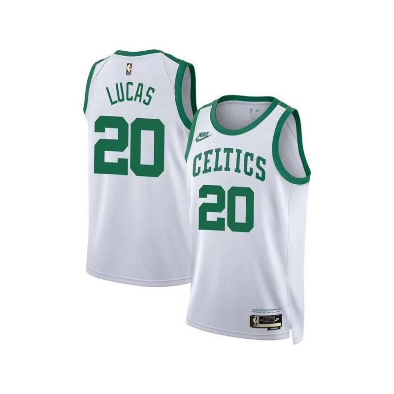 White Classic Al Lucas Twill Basketball Jersey -Celtics #20 Lucas Twill Jerseys, FREE SHIPPING