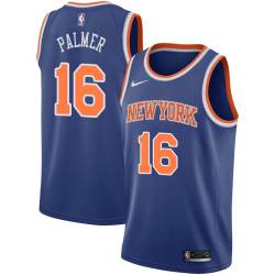 Blue Bud Palmer Twill Basketball Jersey -Knicks #16 Palmer Twill Jerseys, FREE SHIPPING