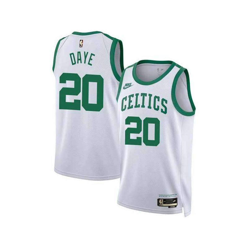 White Classic Darren Daye Twill Basketball Jersey -Celtics #20 Daye Twill Jerseys, FREE SHIPPING