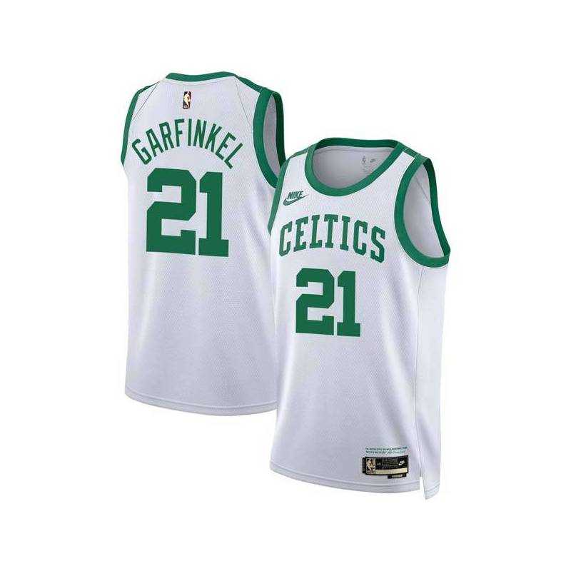 White Classic Jack Garfinkel Twill Basketball Jersey -Celtics #21 Garfinkel Twill Jerseys, FREE SHIPPING