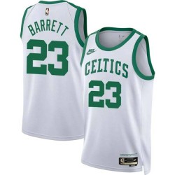 White Classic Ernie Barrett Twill Basketball Jersey -Celtics #23 Barrett Twill Jerseys, FREE SHIPPING