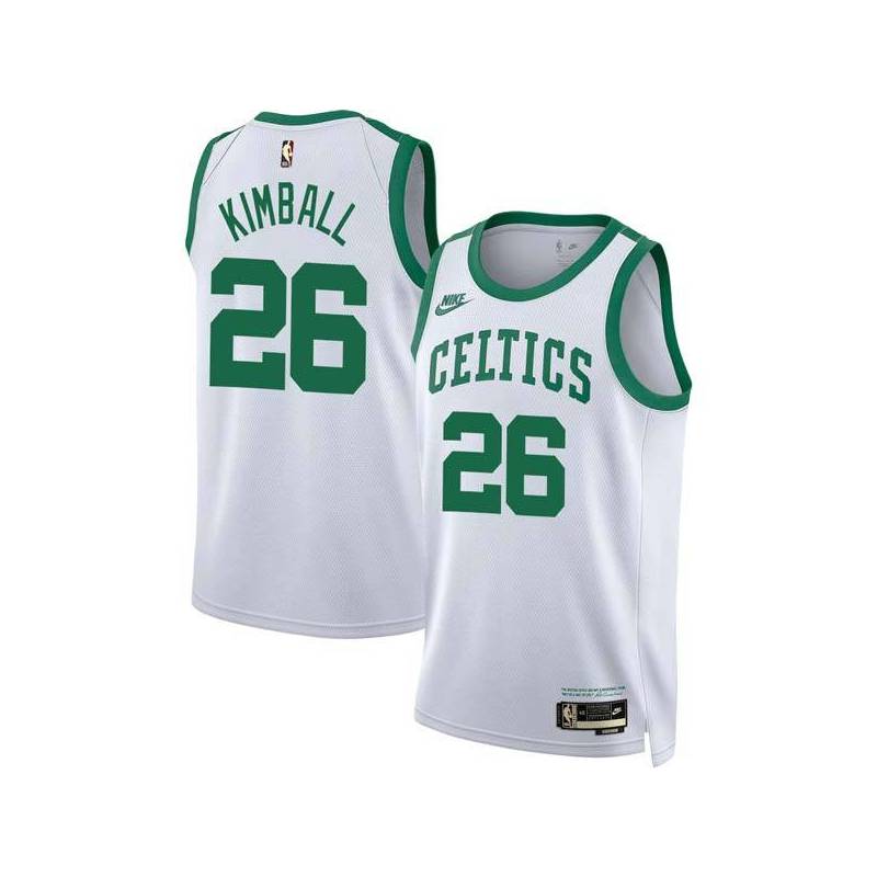 White Classic Toby Kimball Twill Basketball Jersey -Celtics #26 Kimball Twill Jerseys, FREE SHIPPING