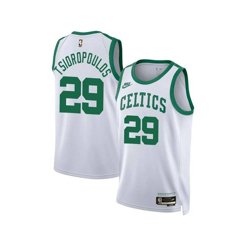 White Classic Lou Tsioropoulos Twill Basketball Jersey -Celtics #29 Tsioropoulos Twill Jerseys, FREE SHIPPING