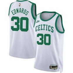 White Classic Blue Edwards Twill Basketball Jersey -Celtics #30 Edwards Twill Jerseys, FREE SHIPPING