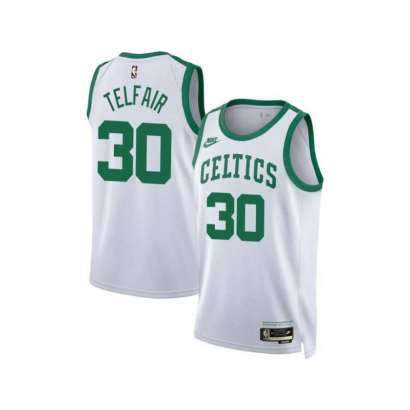 White Classic Sebastian Telfair Twill Basketball Jersey -Celtics #30 Telfair Twill Jerseys, FREE SHIPPING