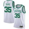 White Classic Paul Silas Twill Basketball Jersey -Celtics #35 Silas Twill Jerseys, FREE SHIPPING