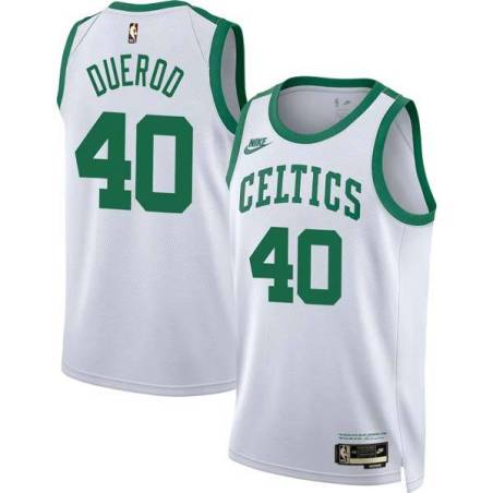 White Classic Terry Duerod Twill Basketball Jersey -Celtics #40 Duerod Twill Jerseys, FREE SHIPPING