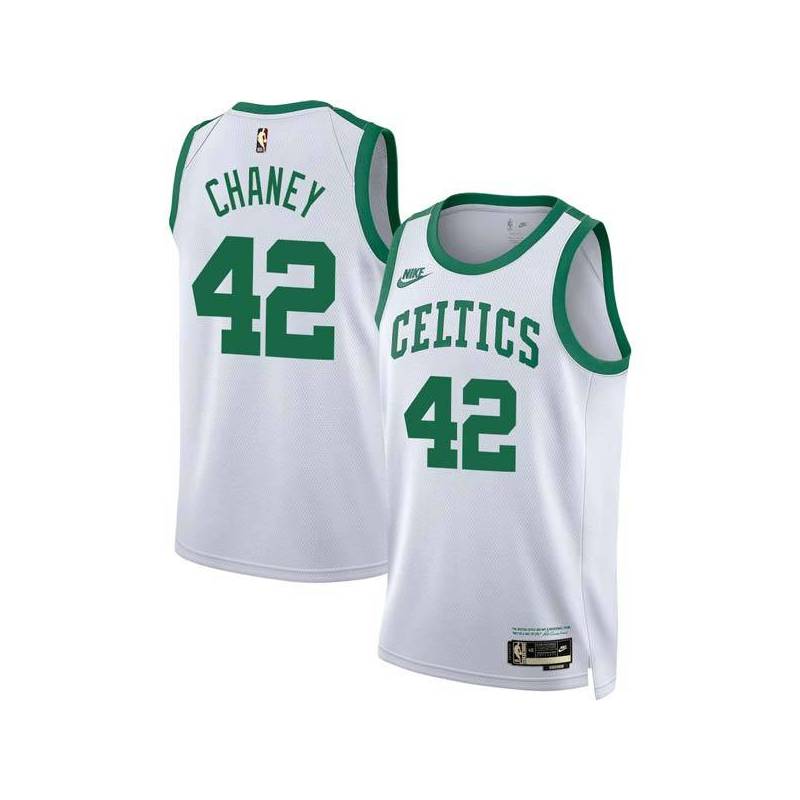 White Classic Don Chaney Twill Basketball Jersey -Celtics #42 Chaney Twill Jerseys, FREE SHIPPING