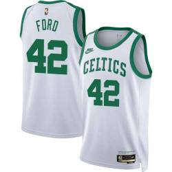 White Classic Chris Ford Twill Basketball Jersey -Celtics #42 Ford Twill Jerseys, FREE SHIPPING