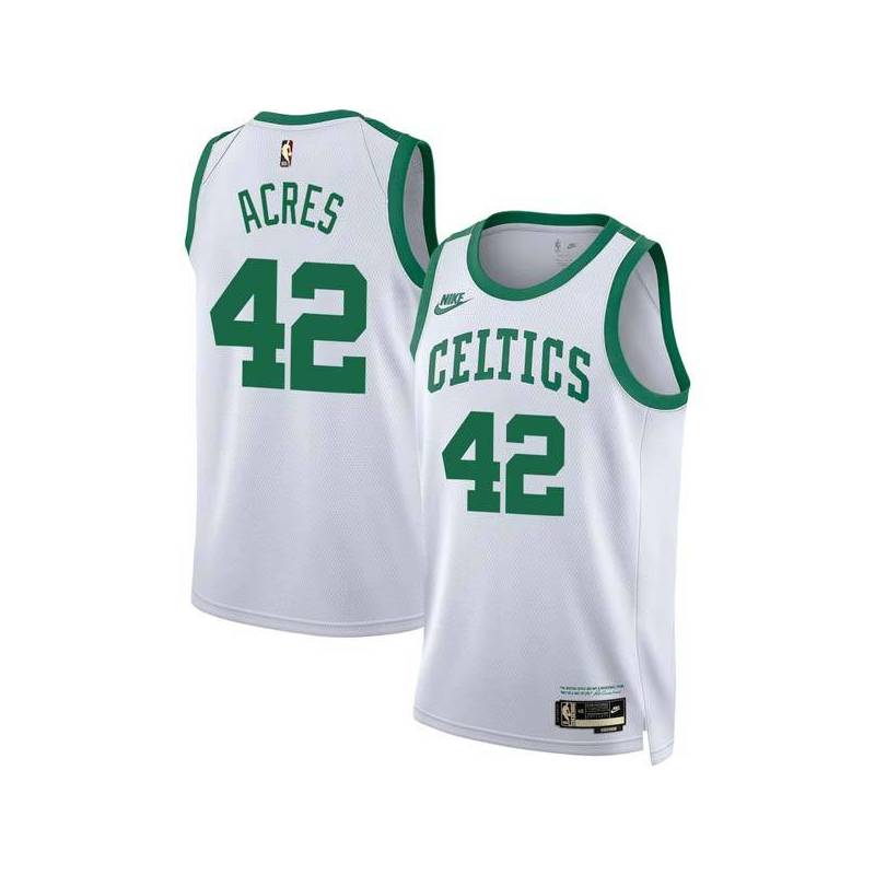 White Classic Mark Acres Twill Basketball Jersey -Celtics #42 Acres Twill Jerseys, FREE SHIPPING