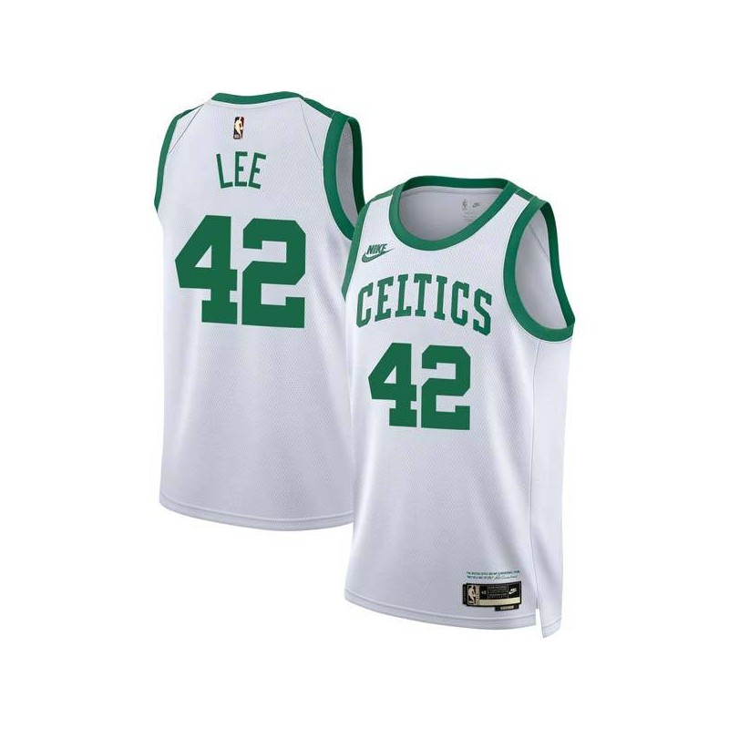 White Classic David Lee Twill Basketball Jersey -Celtics #42 Lee Twill Jerseys, FREE SHIPPING