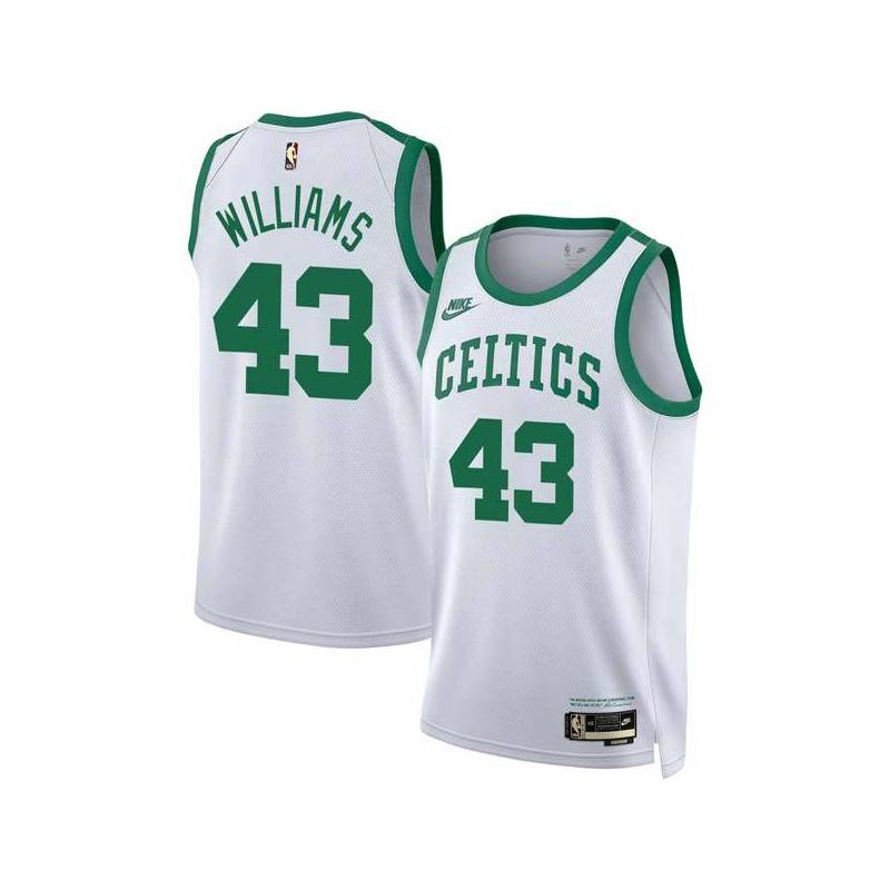 White Classic Lorenzo Williams Twill Basketball Jersey -Celtics #43 Williams Twill Jerseys, FREE SHIPPING